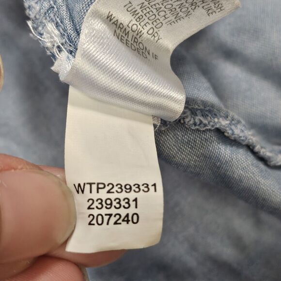 J Jill Denim Womens XL Chambray Shirt Popover Button Relaxed Peasant Blouse - Picture 6 of 13